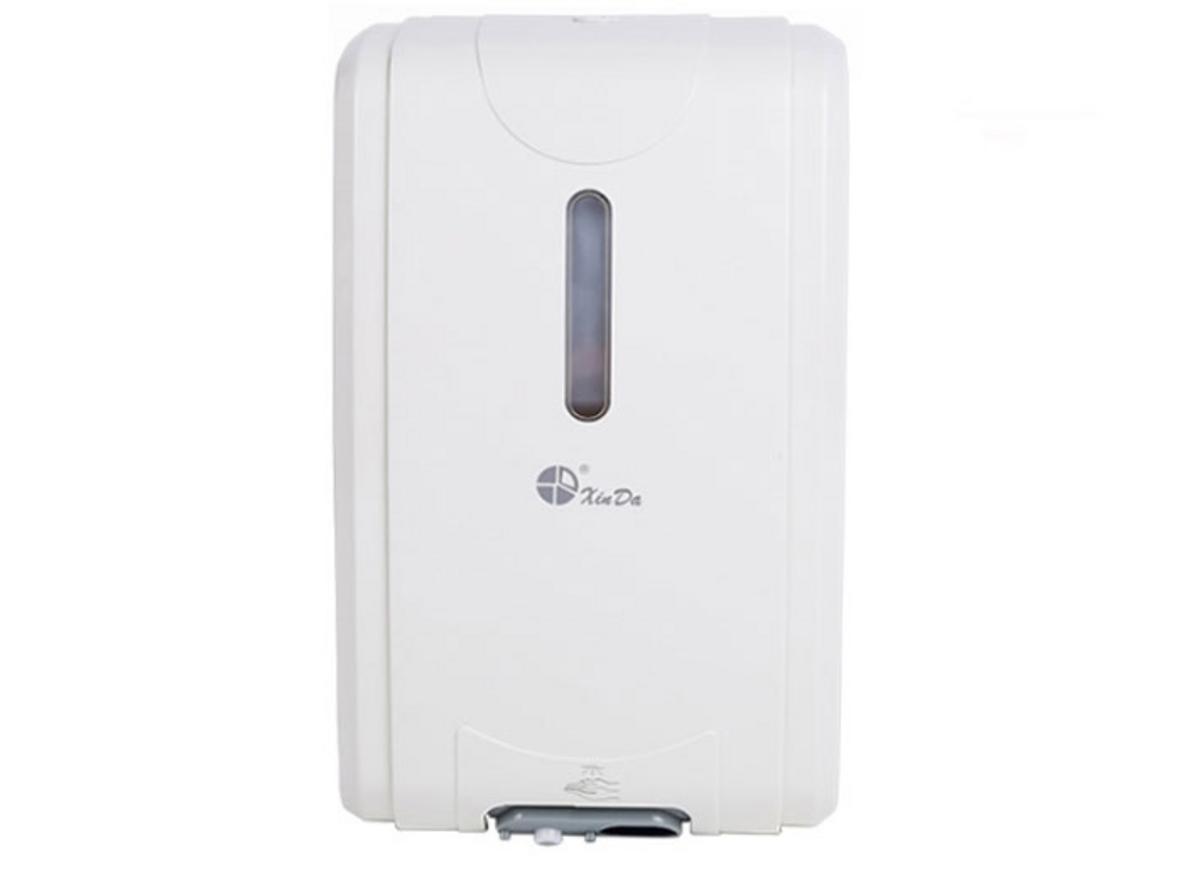 Hộp đựng cồn cảm ứng Xinda XDQ-210 treo tường, phù hợp khu vực công cộng có lưu lượng sử dụng cao.