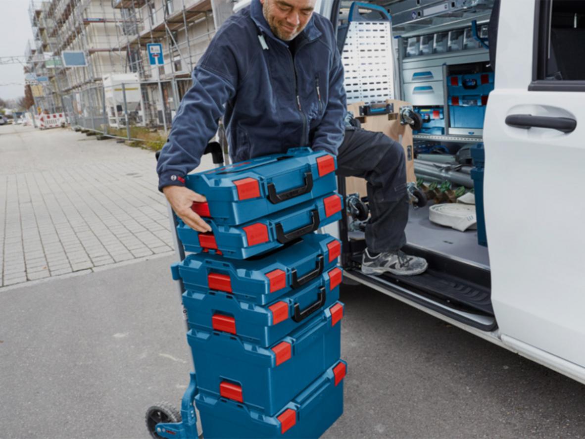 Bosch L-Boxx 136 tối ưu xếp chồng, vận chuyển và quản lý dụng cụ chuyên nghiệp.