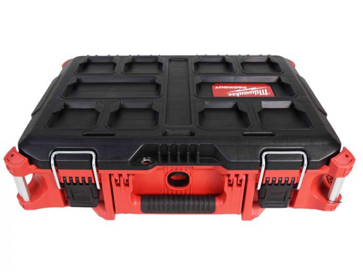 Hộp đựng dụng cụ Milwaukee Packout 8424 nổi bật với thiết kế bền công trường và khả năng ghép hệ PACKOUT.