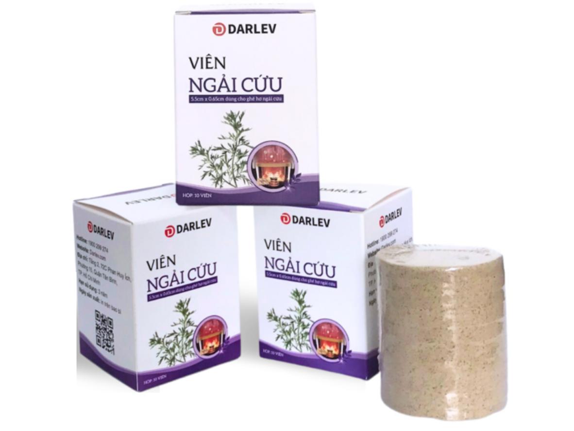 Hộp viên nén ngải cứu khô Darlev (10 viên/hộp - 5.5cm x 0.65cm)