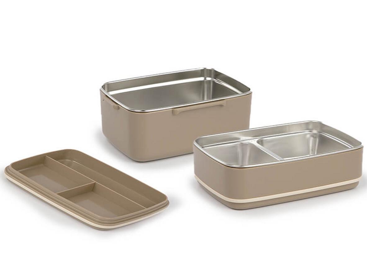 Ngăn chứa inox 304 giúp hộp cơm Elmich EL8313 bền và dễ vệ sinh.