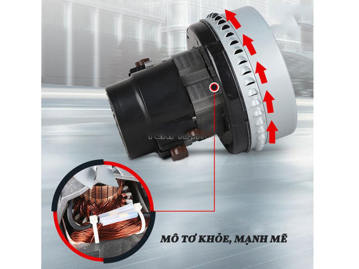 Cụm 3 động cơ 4200W của Kumisai KMS802J-3 tạo lực hút mạnh cho vệ sinh công nghiệp cường độ cao.
