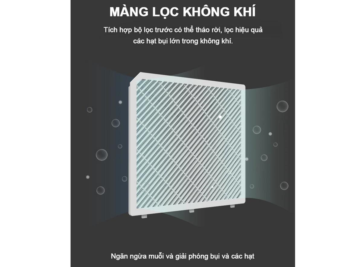Công suất 420W và độ ồn 45–51dB giúp máy mạnh nhưng vẫn phù hợp sinh hoạt.