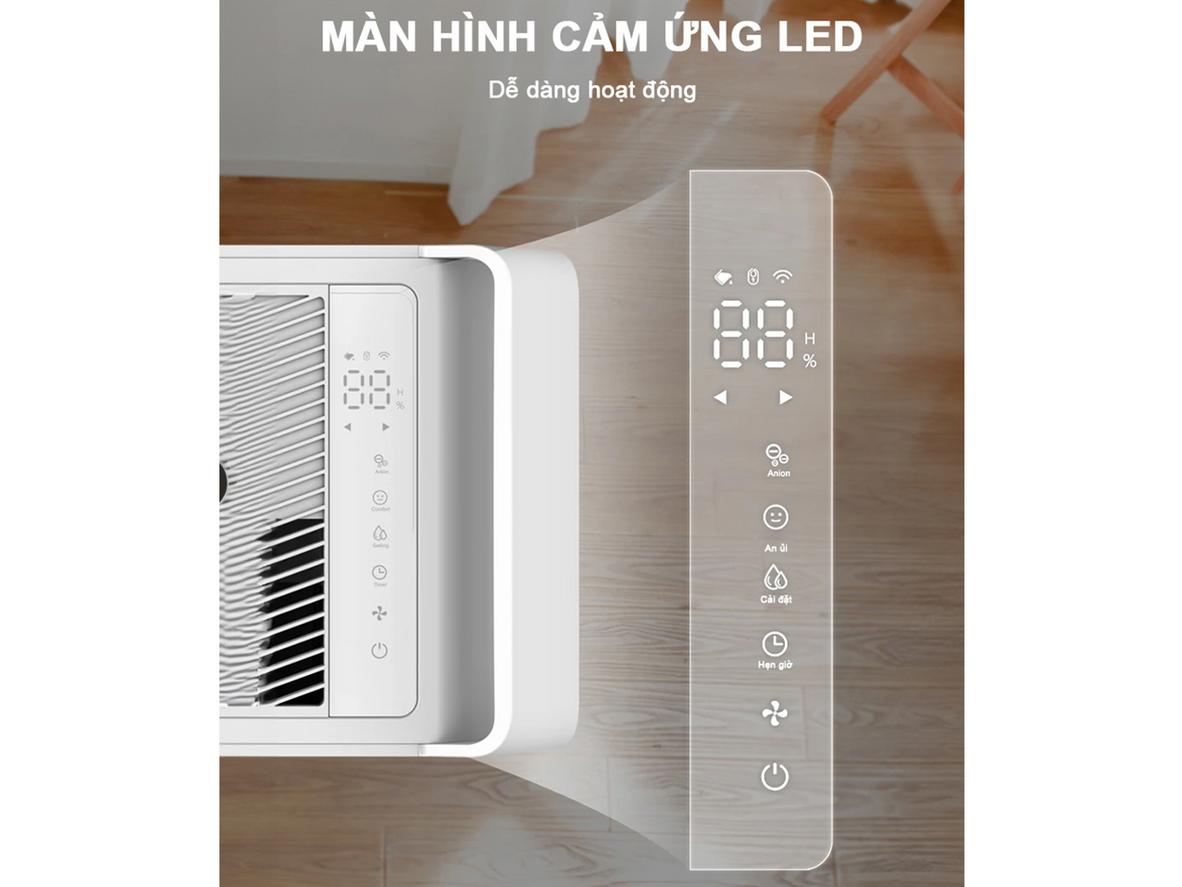 Bình chứa 5.5 lít và xả nước liên tục giúp máy dùng lâu hơn, ít phải đổ nước.