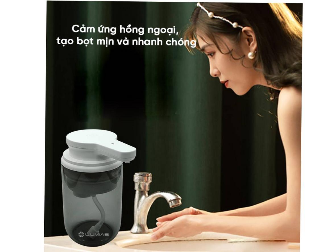 Lumias LSD-300G tạo bọt nhanh, hỗ trợ tiết kiệm xà phòng và rửa tay tiện hơn.