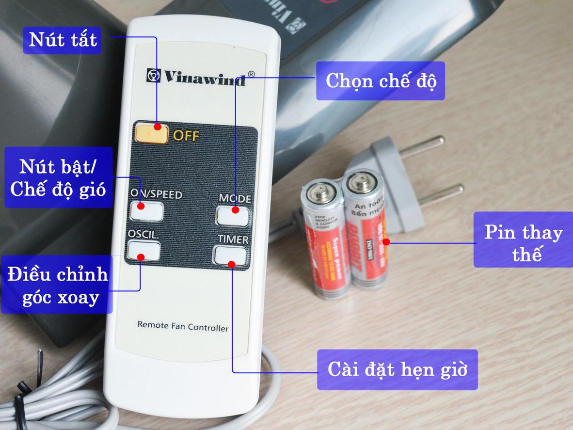Sải cánh 400mm và lưu lượng gió 77,3 m3/phút giúp quạt treo tường Vinawind làm mát nhanh.