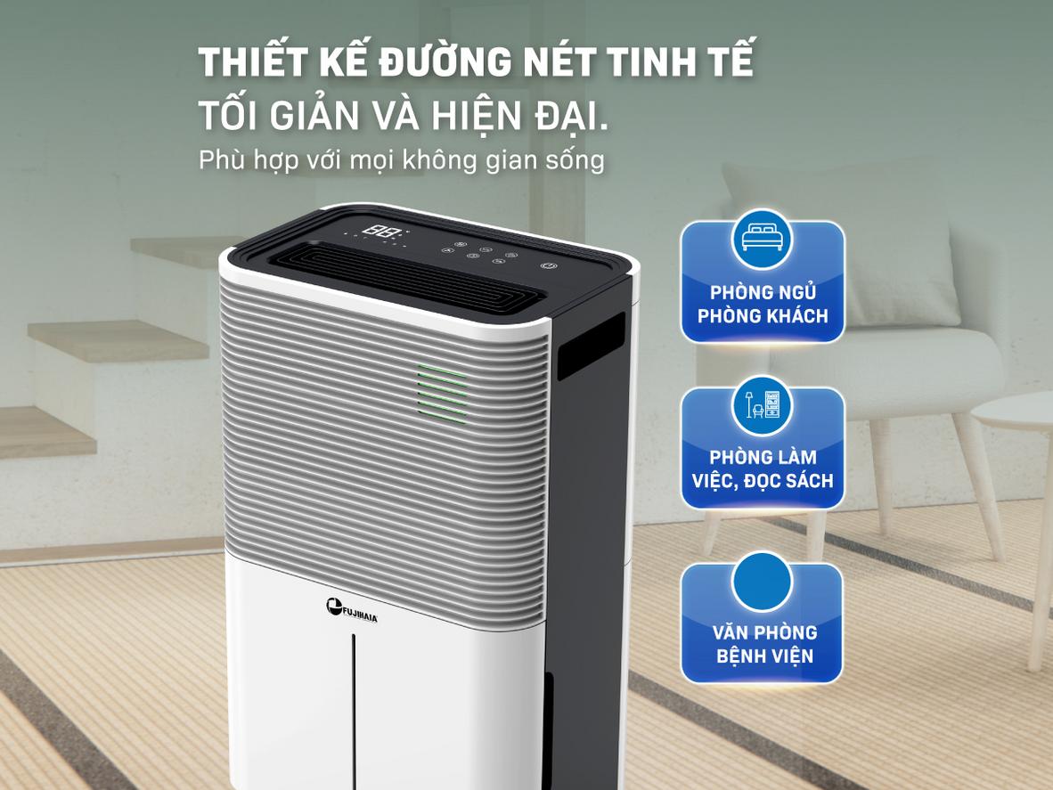 Fujihaia DH25W phù hợp phòng 30–40m², có Wi‑Fi và lọc Ionizer.