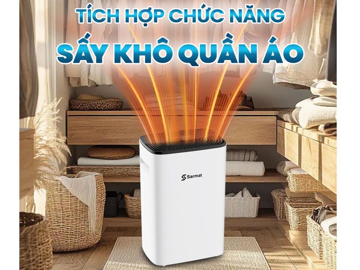 SM401 vận hành êm dưới 45dB, có sấy quần áo và phù hợp không gian 40–70m².