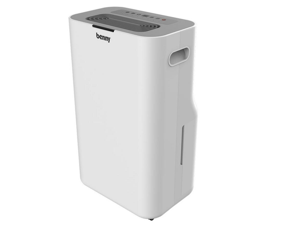 Benny BDH-25 nổi bật ở khả năng hút ẩm 25 lít/ngày, lọc HEPA H13 và sấy quần áo cho phòng 25–40m2.