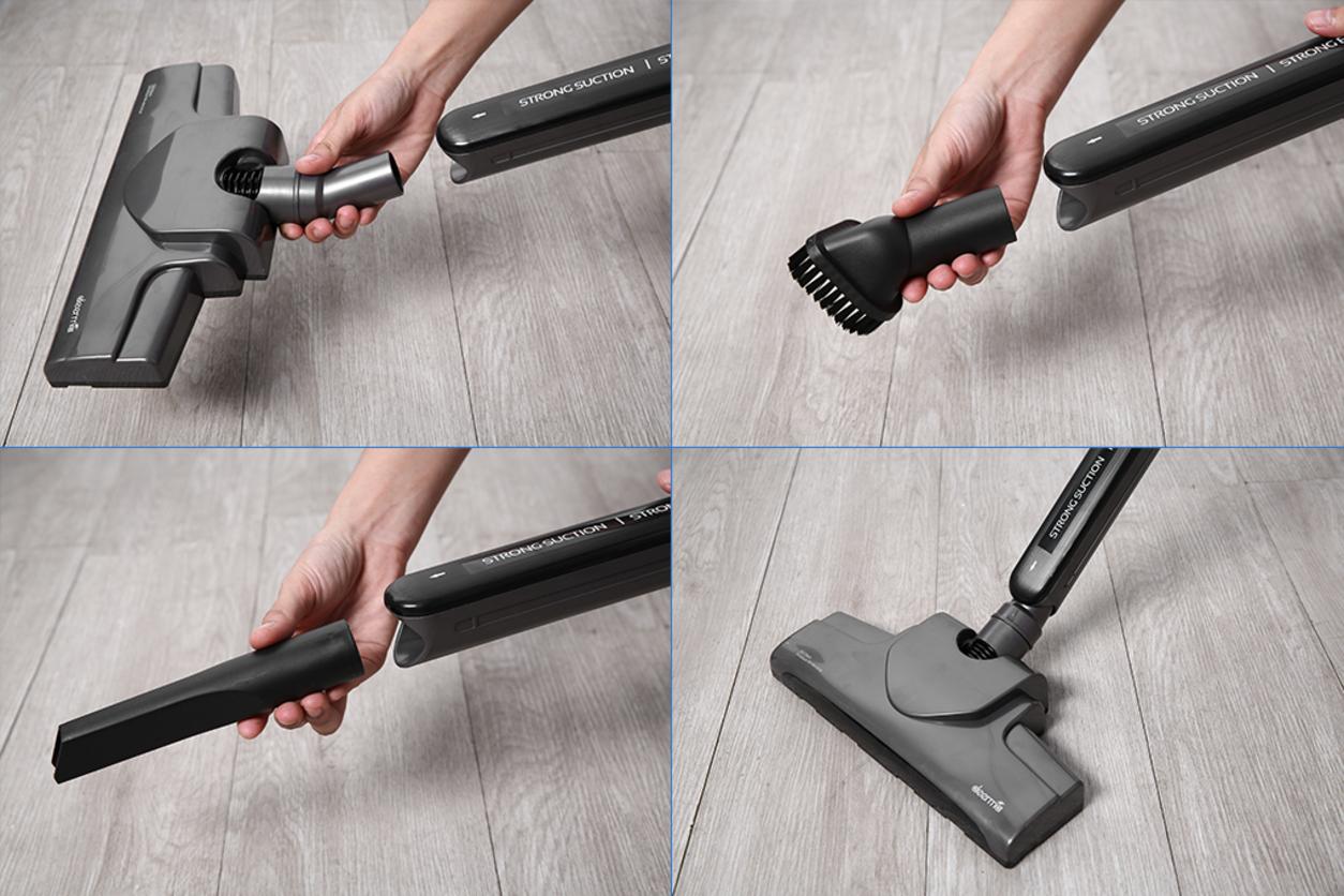 Máy hút bụi cầm tay Deerma DEM-DX700S 600W, lực hút 15.000Pa cho dọn nhà gọn nhẹ.