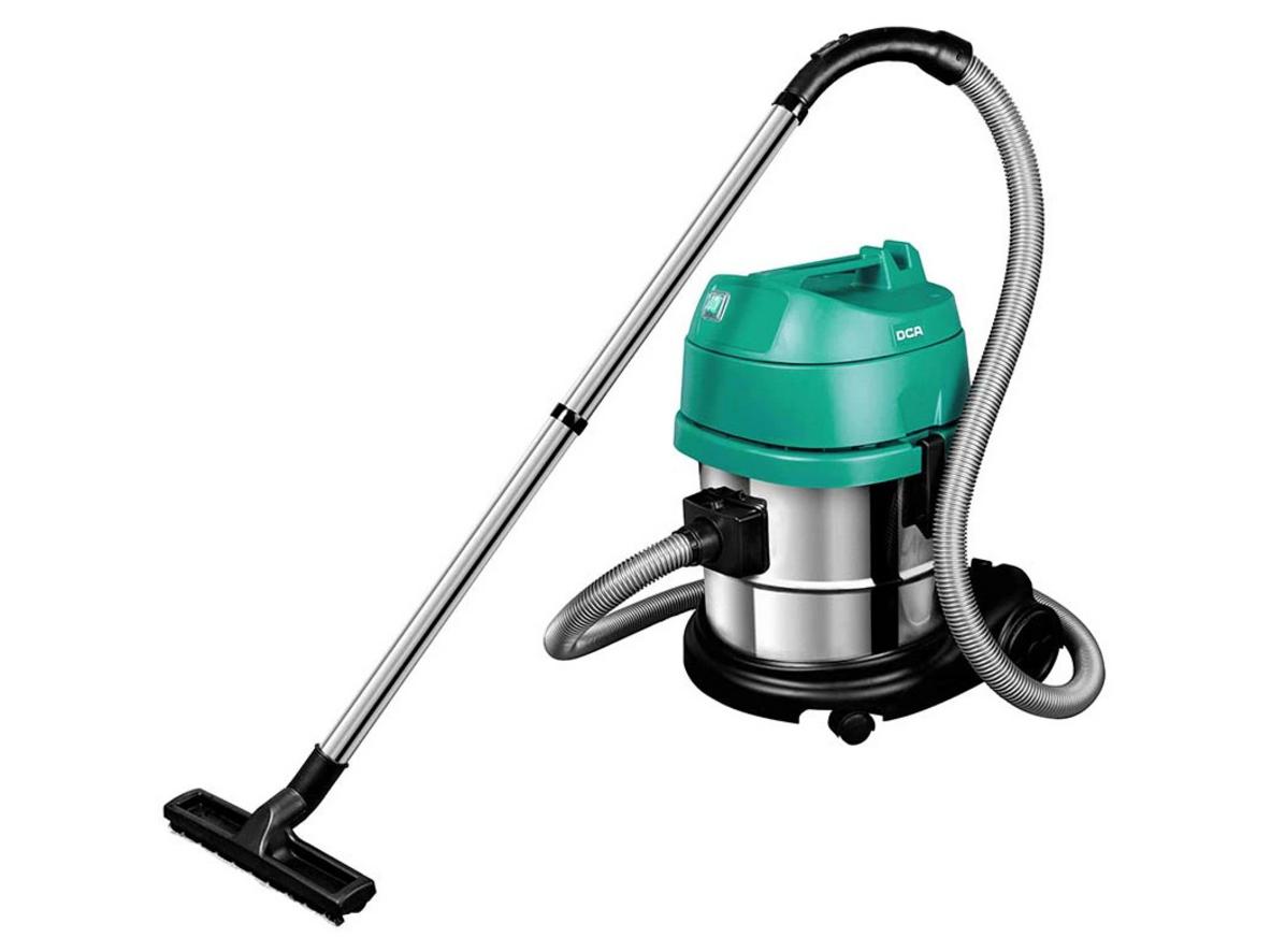 Máy hút bụi công nghiệp DCA AVC15 15 lít, 1.200W cho gara nhỏ và xưởng vừa.