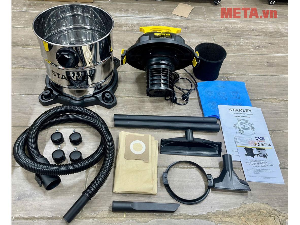Máy hút bụi công nghiệp Stanley SL19417-6AB 23 lít cho gara, xưởng nhỏ và vệ sinh diện rộng.