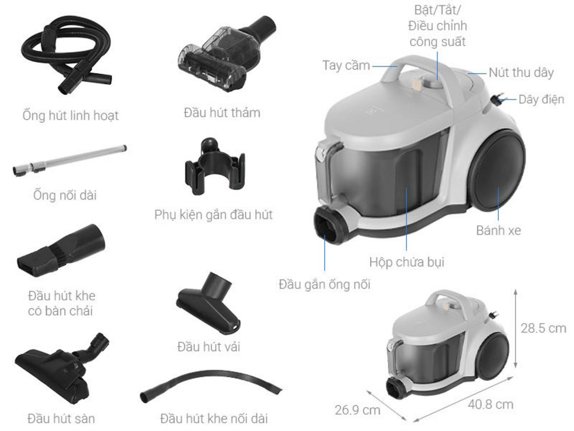 Electrolux Clean 500 EFC52614 dùng tốt trên sàn, thảm, sofa và rèm cửa.