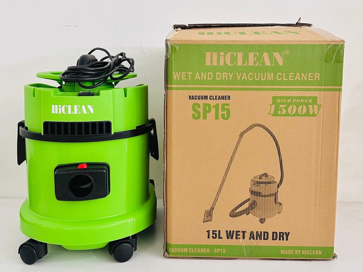 Máy hút bụi gia đình HiClean SP15 khô ướt 1500W, gọn mà mạnh cho nhà ở và văn phòng nhỏ.