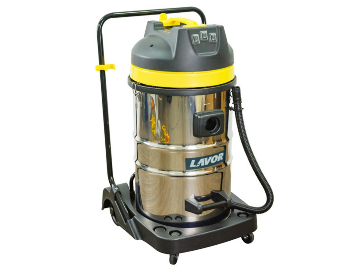 Máy hút bụi khô và ướt Lavor THOR380IF với thùng inox và bộ phụ kiện đa năng.
