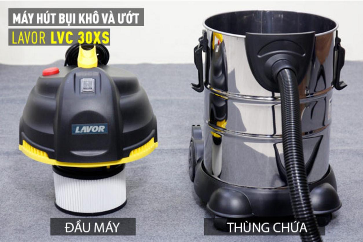 Lavor LVC 30 XS vận hành với công suất 1200W Max 1400W, phù hợp hút khô và ướt liên tục.