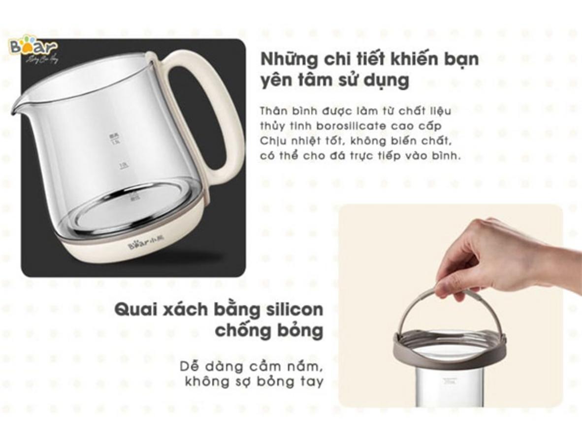 Dung tích 1,5 lít của Bear SUBE011 phù hợp cho bếp gia đình nhỏ hoặc văn phòng mini.