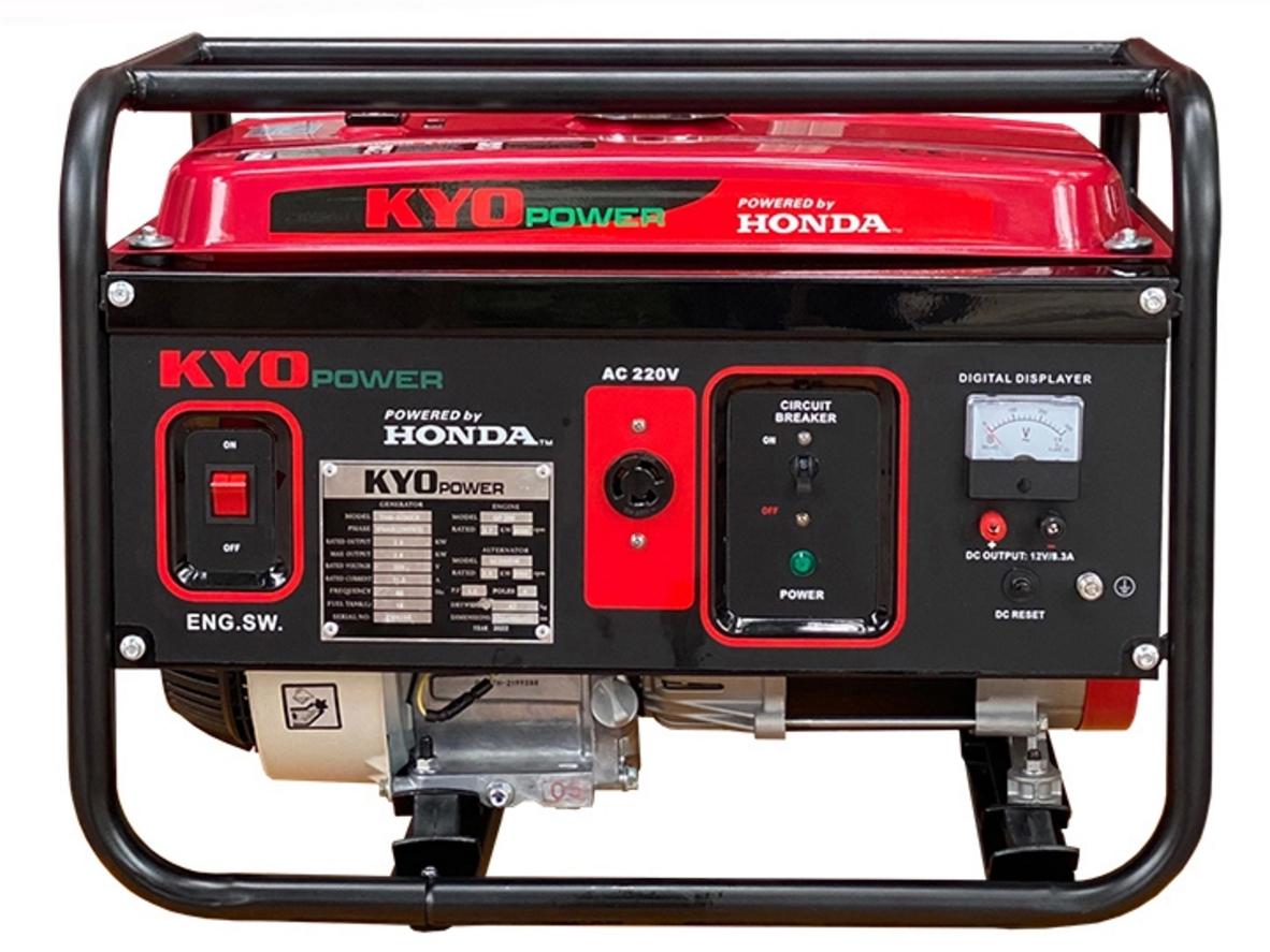 Máy phát điện chạy xăng 3KVA Honda Kyo Power THG3900EX cho nhu cầu điện dự phòng gia đình.