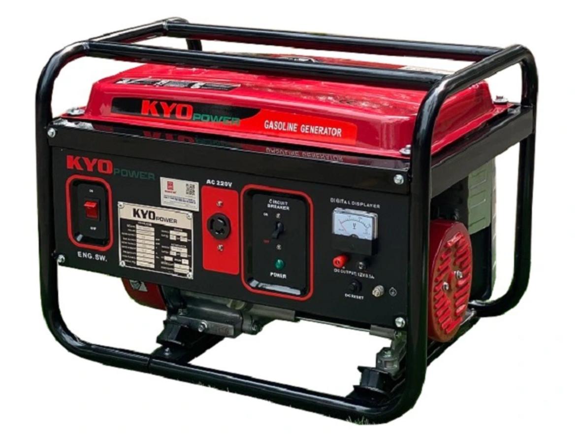 Máy phát điện chạy xăng 5KVA Kyo Power THG6500KX cho nhu cầu điện dự phòng gia đình và cửa hàng nhỏ.