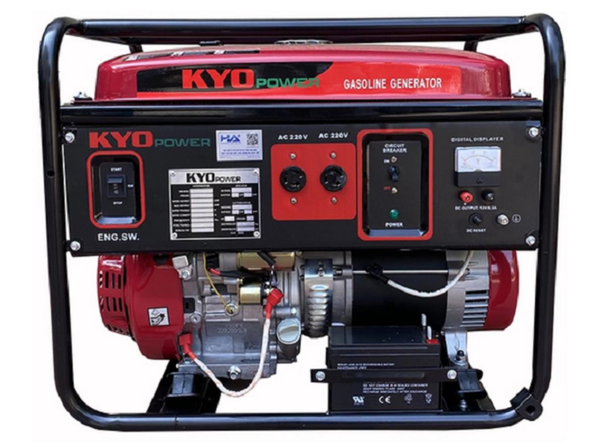 Máy phát điện chạy xăng 5KVA Kyo Power THG6500KXS - Đề nổ phù hợp nhu cầu điện dự phòng gia đình và cửa hàng nhỏ.