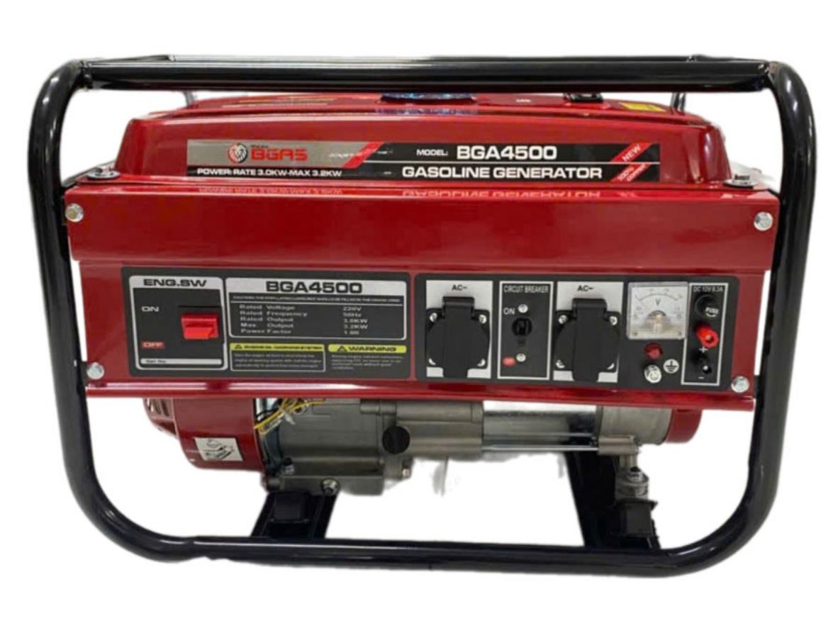 Máy phát điện chạy xăng Bgas BGA4500 (3KW) phù hợp nhu cầu dự phòng điện gia đình.