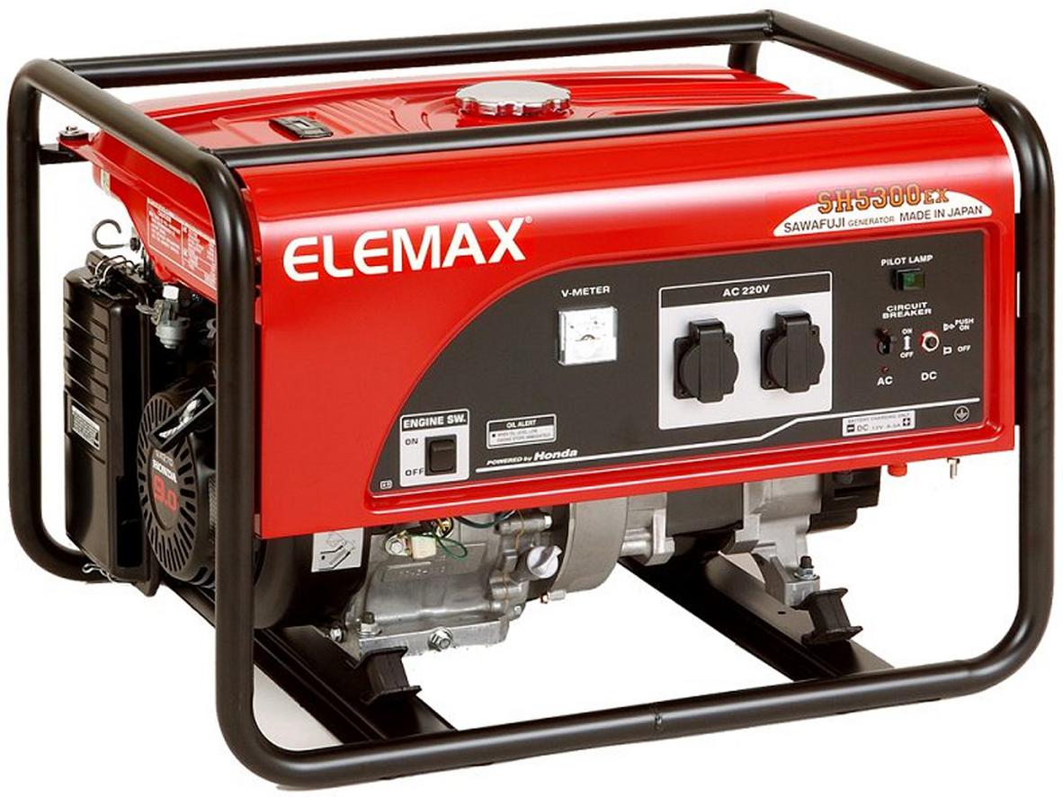 Máy phát điện chạy xăng Elemax SH5300EX 4.7KVA cho nguồn điện dự phòng ổn định.