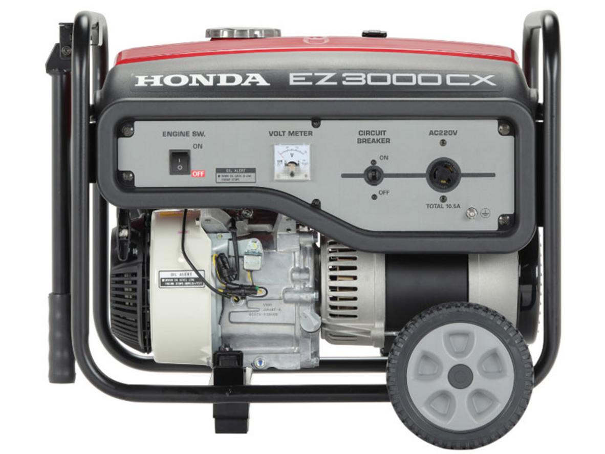Máy phát điện Honda EZ3000CX R với động cơ GP200, AVR và khung thép bảo vệ.