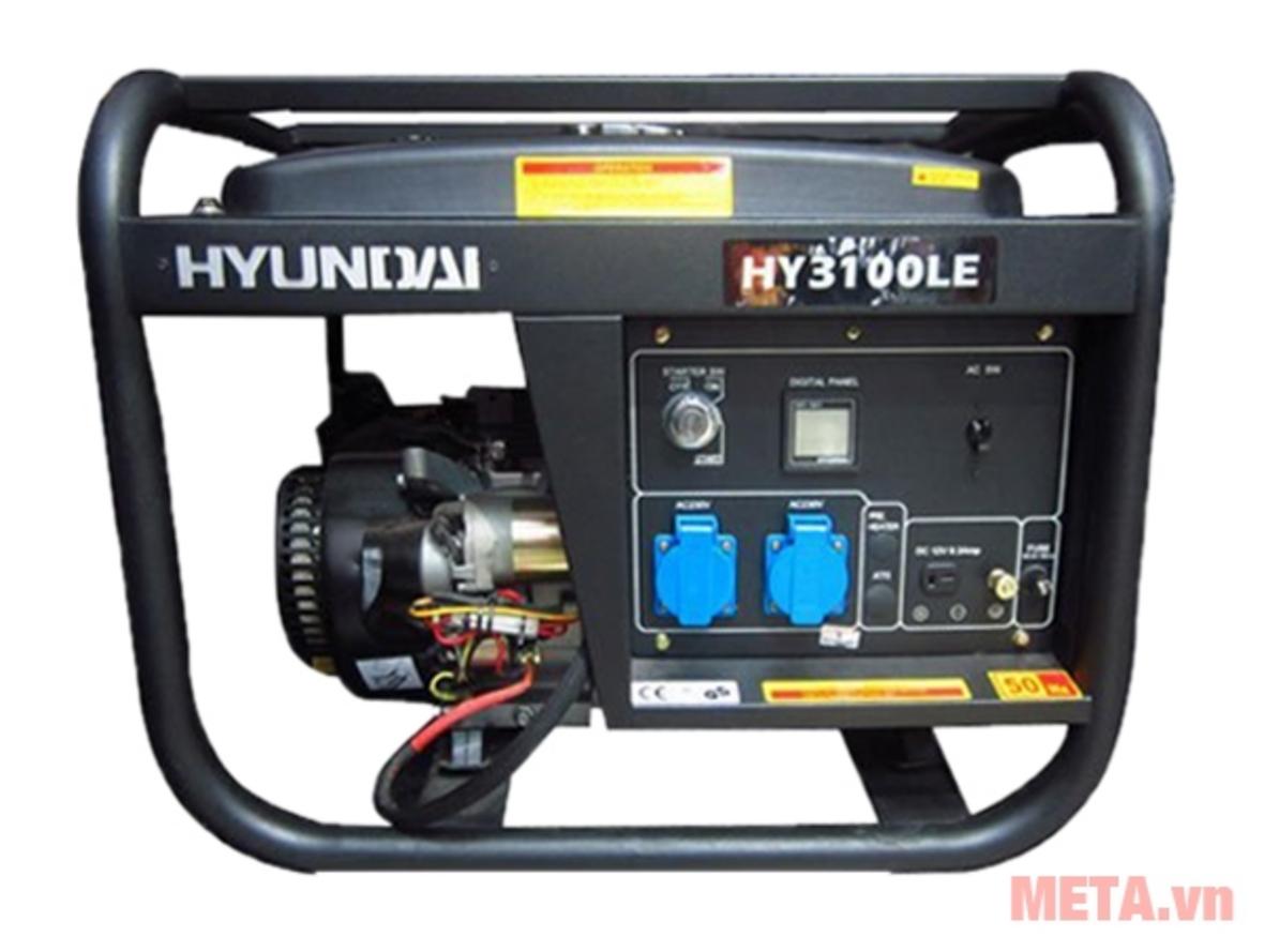 Chi tiết máy phát điện Hyundai HY3100LE với công suất 2.5KW liên tục và 2.8KW dự phòng.