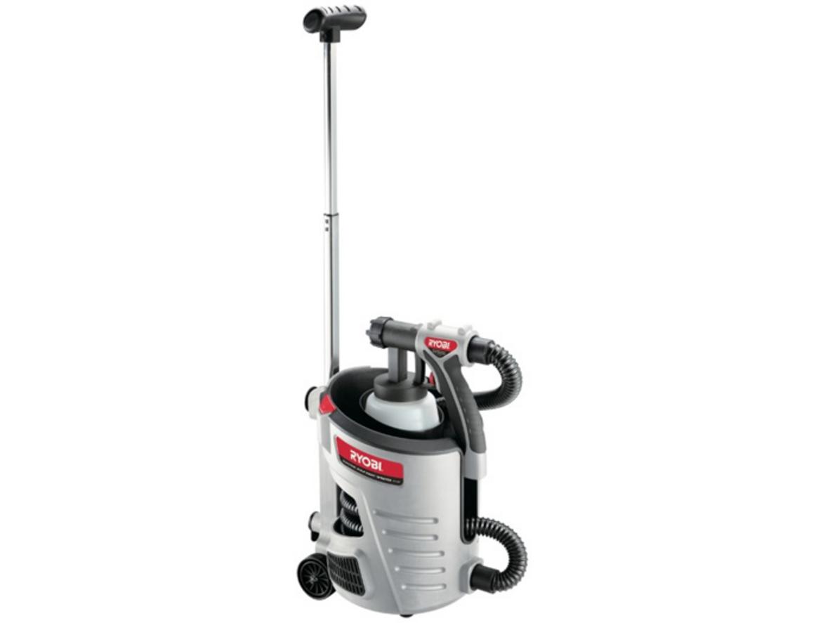 Ryobi PST-800 700W với bình 800ml và ống dẫn 3m, phù hợp cho thi công sơn phủ quy mô vừa.
