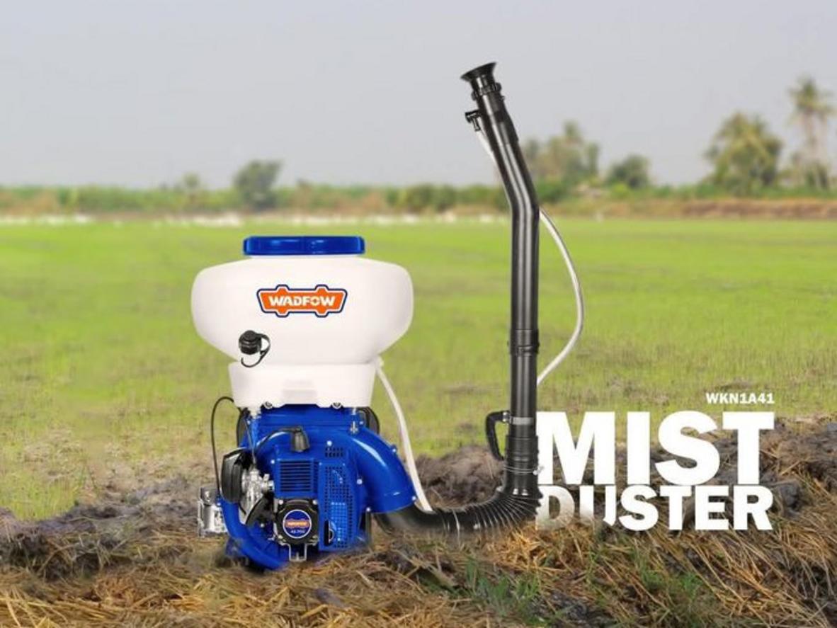Phạm vi phun ngang 12m giúp Wadfow WKN1A41 phủ nhanh trên vườn rộng.