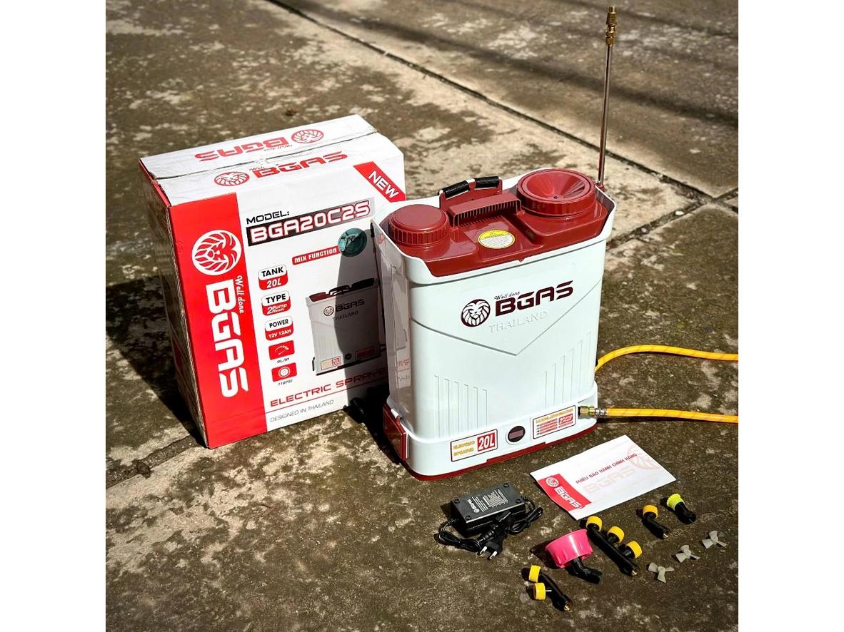 Máy phun thuốc Bgas BGA20C2S (2 bơm) bình 20 lít, phun mạnh và đều cho vườn cây