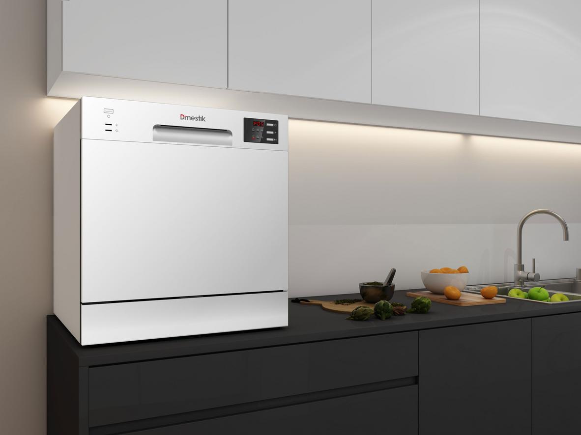 Máy rửa bát 8 bộ Dmestik ES 08-01 vận hành êm, hợp bếp căn hộ.