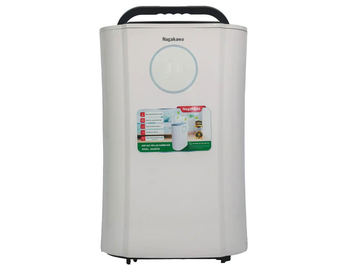 Nagakawa NAD8559 20 lít: hút ẩm, lọc bụi mịn HEPA H13 và sấy quần áo trong một máy.