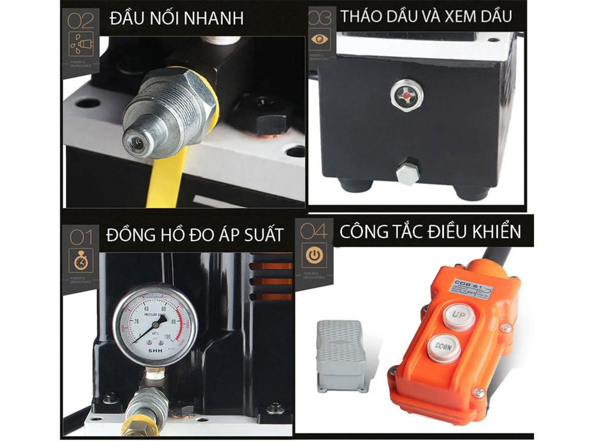 Hai mức áp lực 7 Mpa - 70 Mpa giúp QQ700 bơm nhanh và ép mạnh.