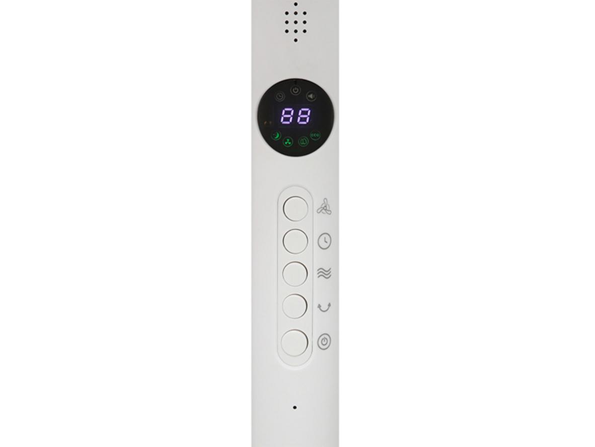 Thiết kế 8 cánh, cánh 34 cm và lồng 40 cm giúp quạt phủ gió đều và an toàn.