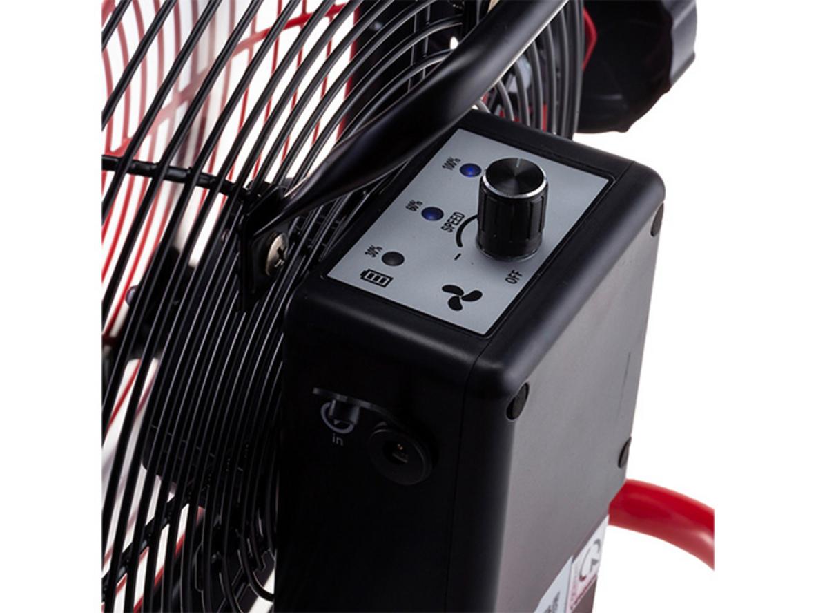 Cấu tạo quạt tích điện Tiross TS9171 với motor DC không chổi than và cánh nhôm 25cm.