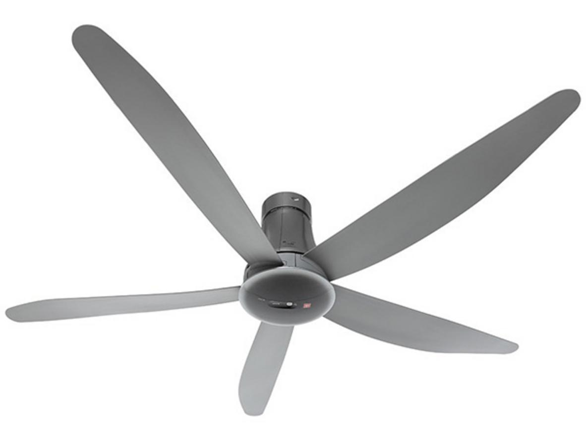 Quạt trần KDK T60AW màu bạc, sải cánh 150cm, phù hợp phòng khách và phòng ngủ lớn.