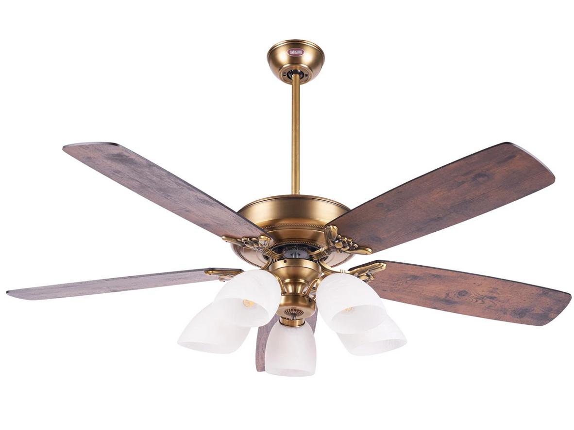 Quạt trần Lotus Plus nổi bật với 5 cánh gỗ Plywood và thiết kế đèn sang trọng.