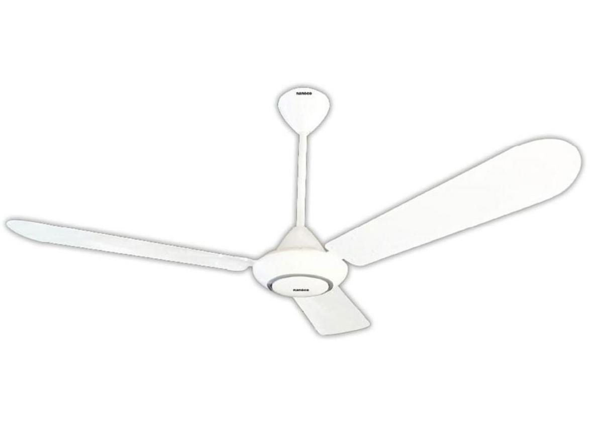Quạt trần Nanoco NCF5631-W 3 cánh nhôm màu trắng, ti 40cm cho không gian sáng sạch.
