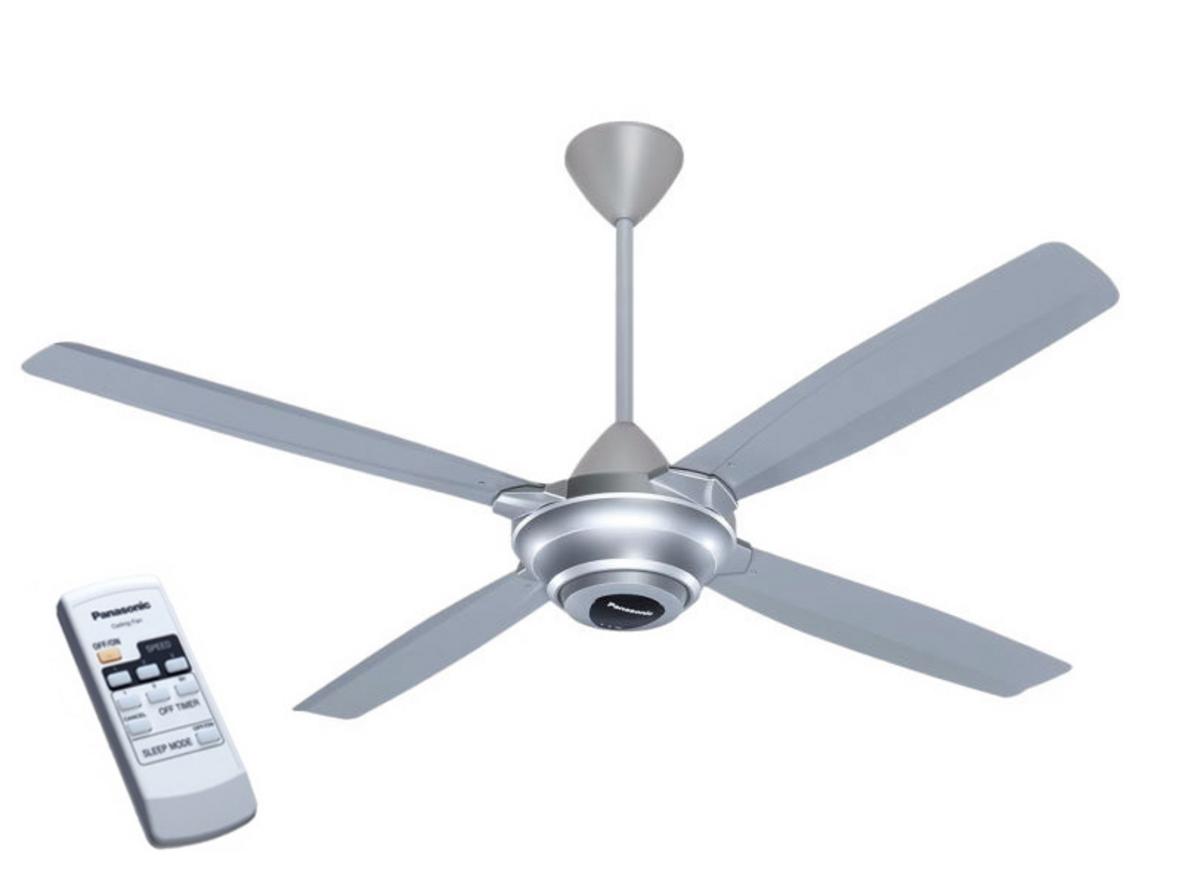Infographic thông số quạt trần Panasonic F-56MZG: 140 cm, 59W, 180 m³/phút.
