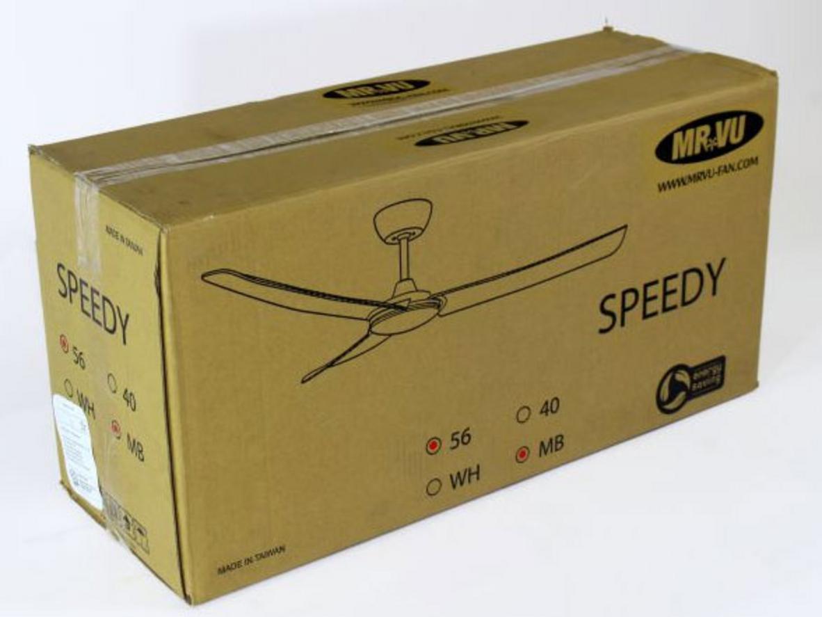 Quạt trần Speedy mang phong cách hiện đại, phù hợp phòng khách và không gian dịch vụ cao cấp.