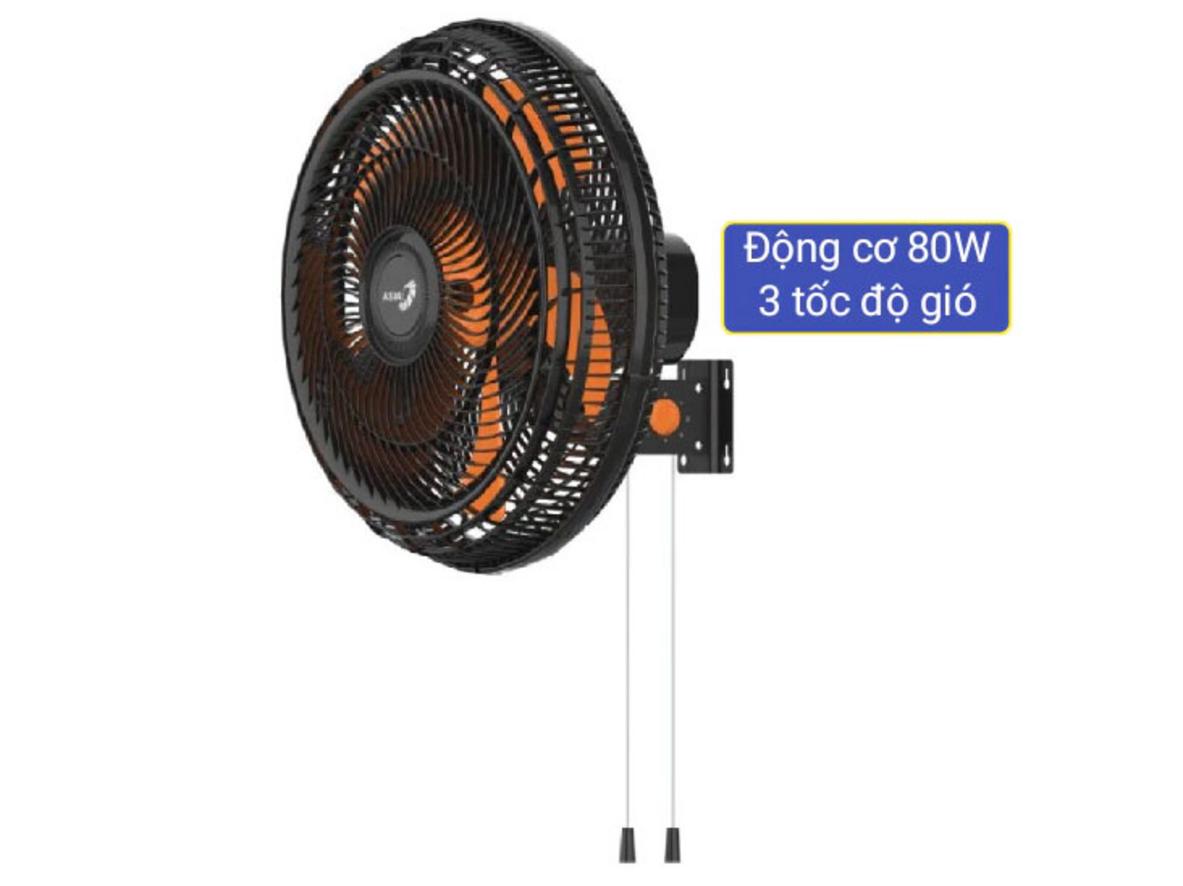 Thiết kế treo tường giúp quạt vận hành mạnh nhưng vẫn gọn không gian.