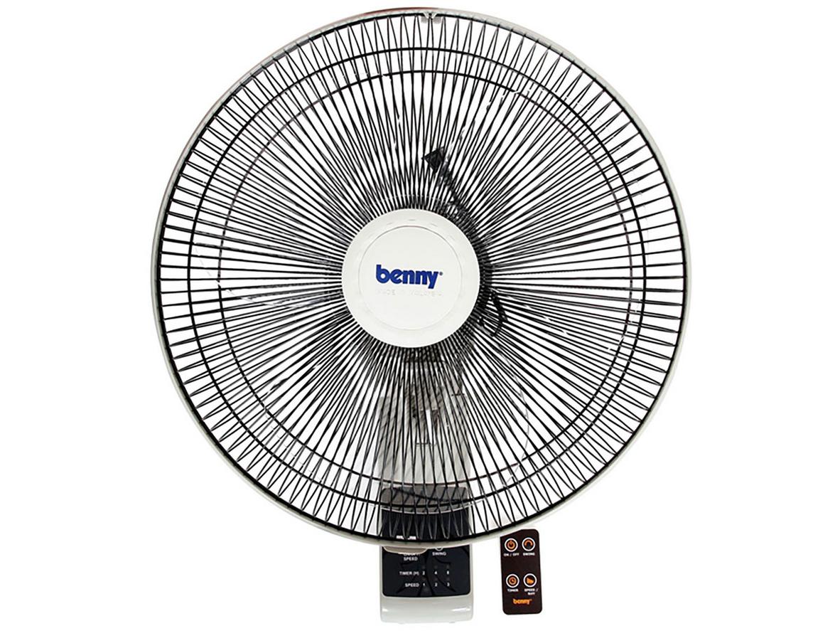 Quạt treo tường Benny FMW16 màu ghi, gọn đẹp, phù hợp phòng ngủ và không gian nhỏ.
