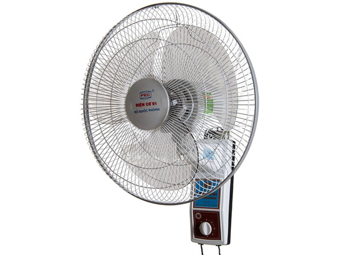 Chi tiết Quạt treo tường Điện Cơ 91 QTT-300 với 2 dây kéo và 3 tốc độ gió.