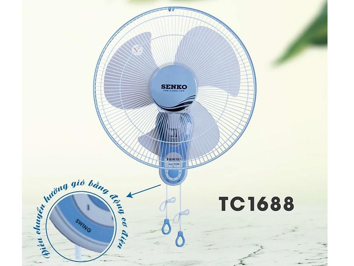 Cận cảnh thiết kế, motor và bảng màu của quạt treo tường Senko TC1688