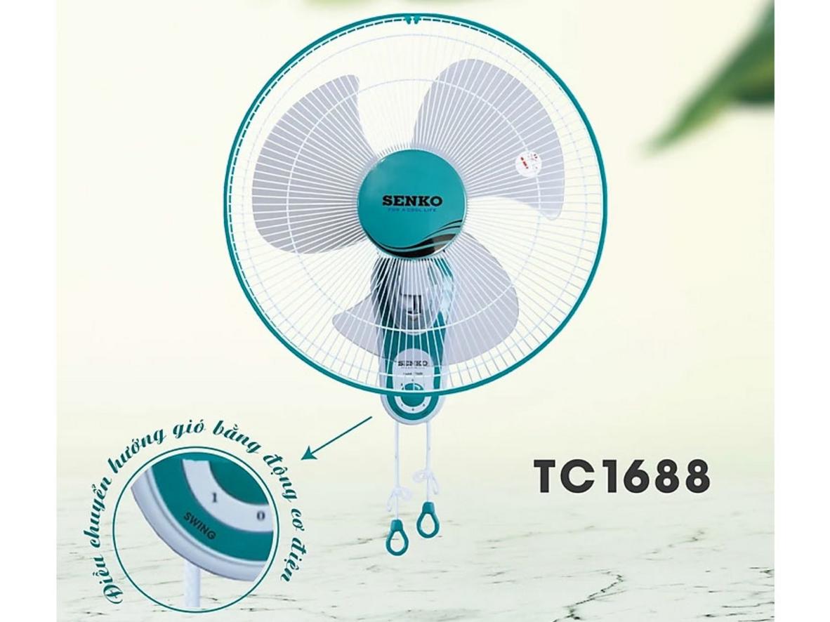 Quạt treo tường Senko TC1688 gọn diện tích, mát nhanh cho không gian nhỏ
