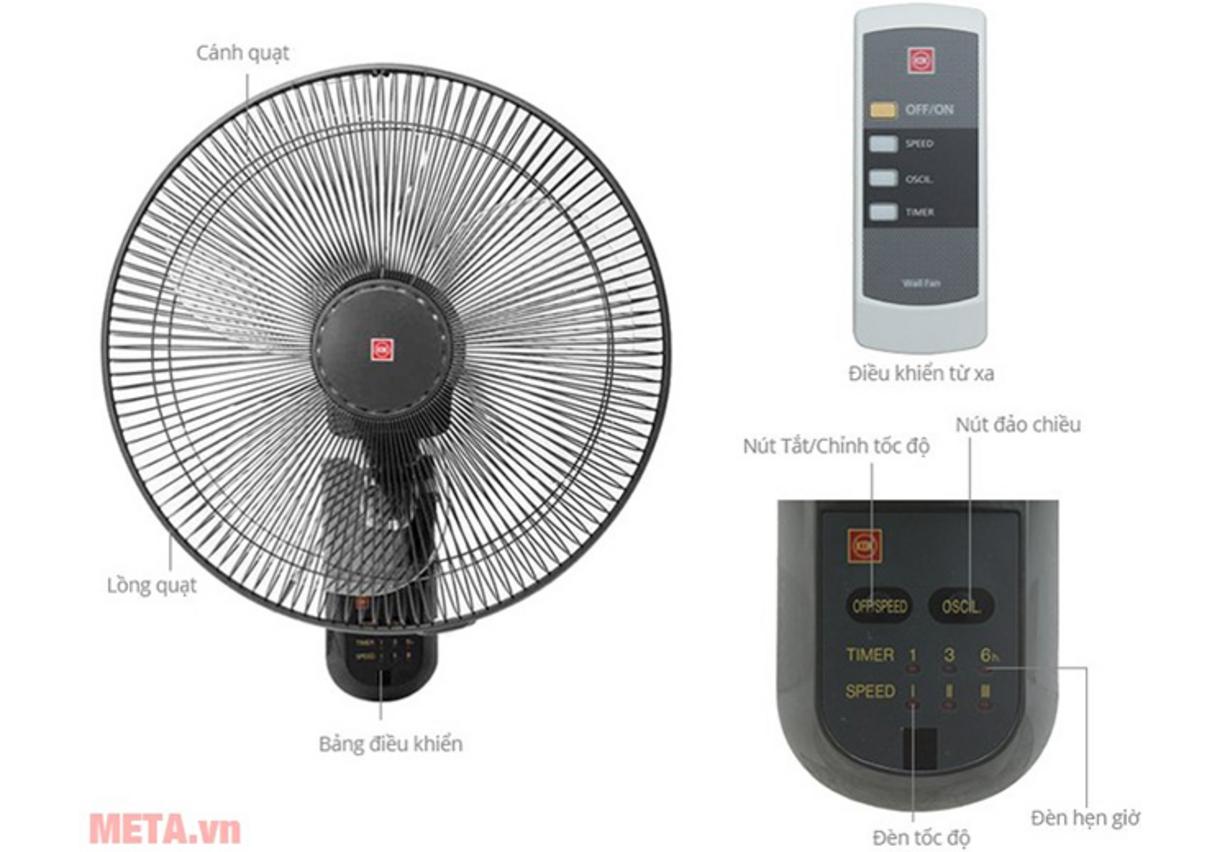 Sải cánh 40cm và công suất 51W cho khả năng làm mát ổn định.
