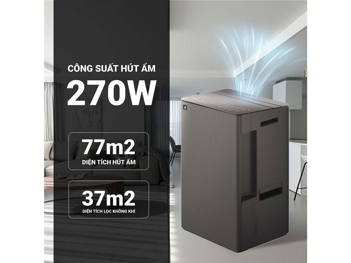 Độ ồn 26–53 dB phù hợp dùng trong phòng ngủ hoặc góc làm việc.