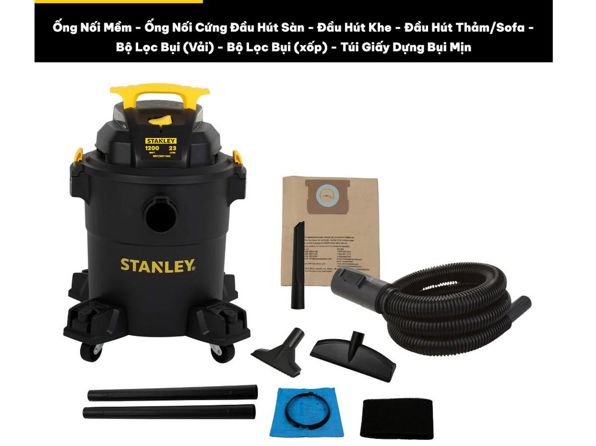 Thùng chứa 23 lít giúp Stanley SL19417P-6AB làm việc lâu hơn trước khi cần đổ thùng.