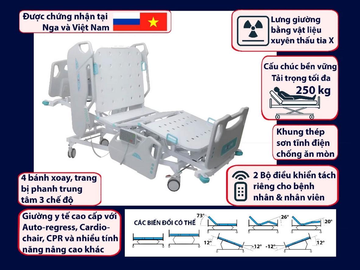 Thông số chuẩn của giường điện y tế Hilfe MB-95.5.